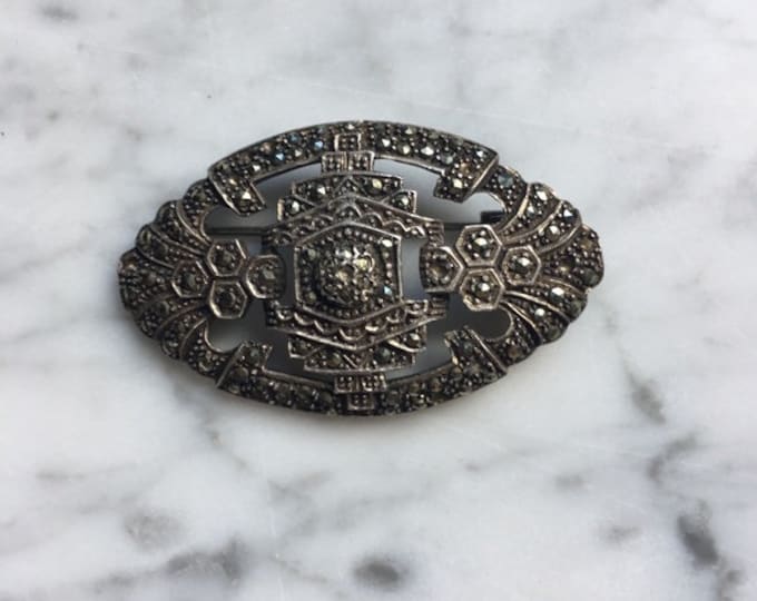 Antique | Art Deco Sterling Silver Marcasite Brooch