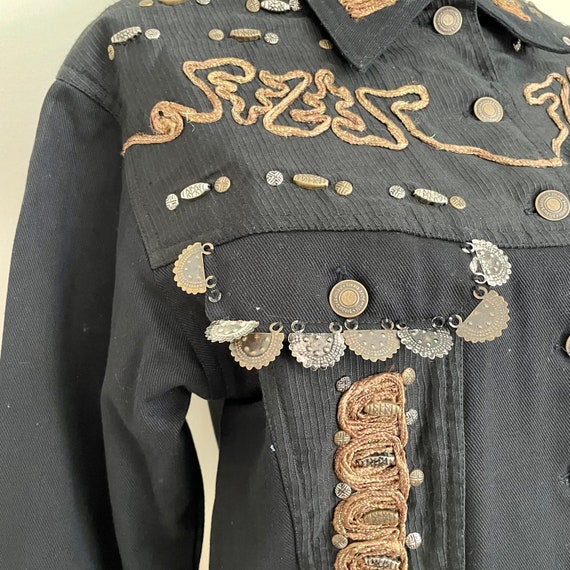 Vintage 1990s | Embellished Denim Jacket - image 2