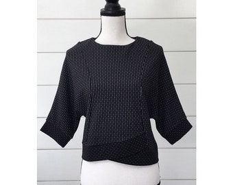 Vintage 1980s | Bluzka Dolman Batwing Sleeved Striped