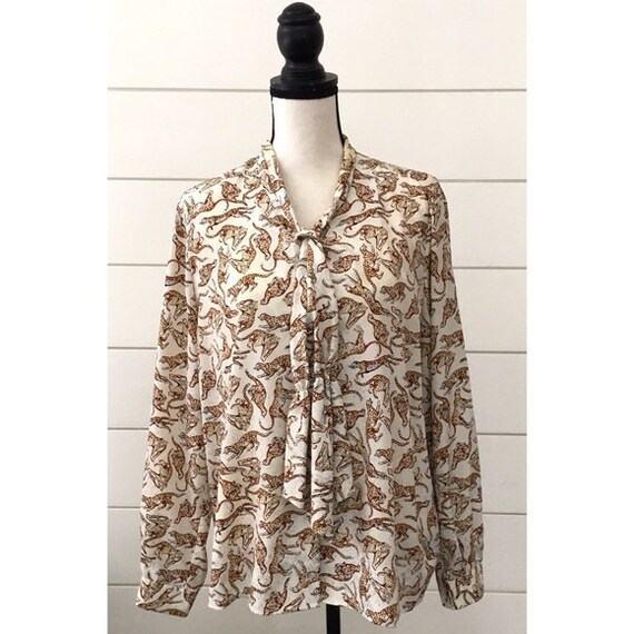 Vintage 1990s | Novelty Leopard Blouse - image 2