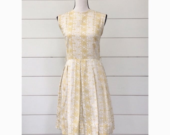 Vintage 1960s | Yellow Patterned Dress