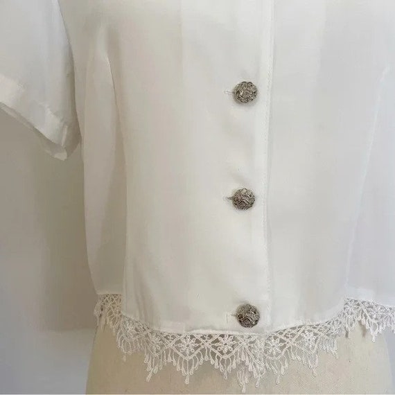 Vintage 1990s | Cropped Button Down Shirt - image 3