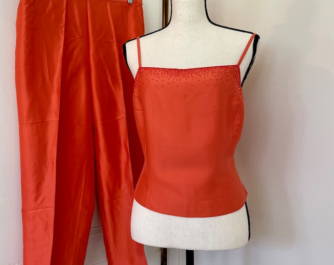 Vintage Y2K | Co Ord Silk Pants Set