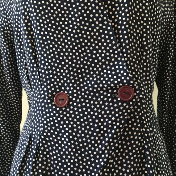 Vintage 1990s | Polka Dot Wrap Blouse - image 3