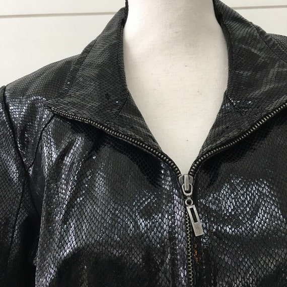 Vintage 1990s | Snakeskin Leather Jacket - image 2
