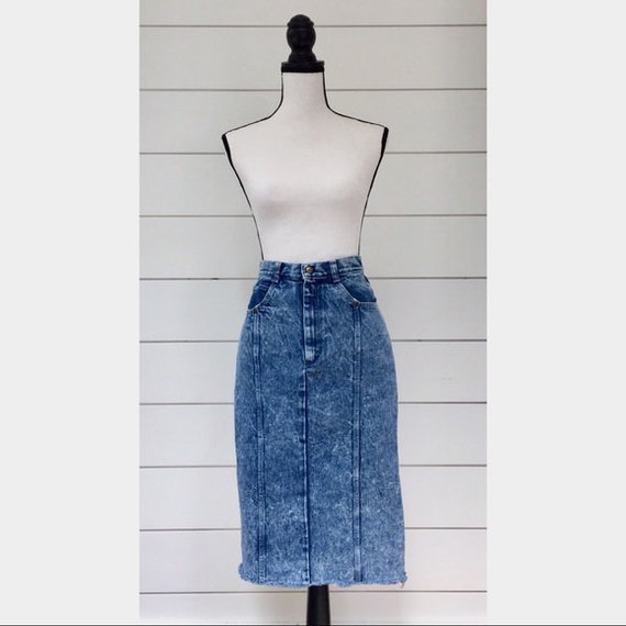 Vintage 1980s | Acid Wash Denim Skirt