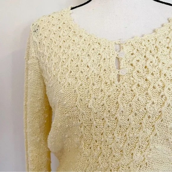 Vintage 1970s | Light Yellow Crochet Skirt Set - image 2