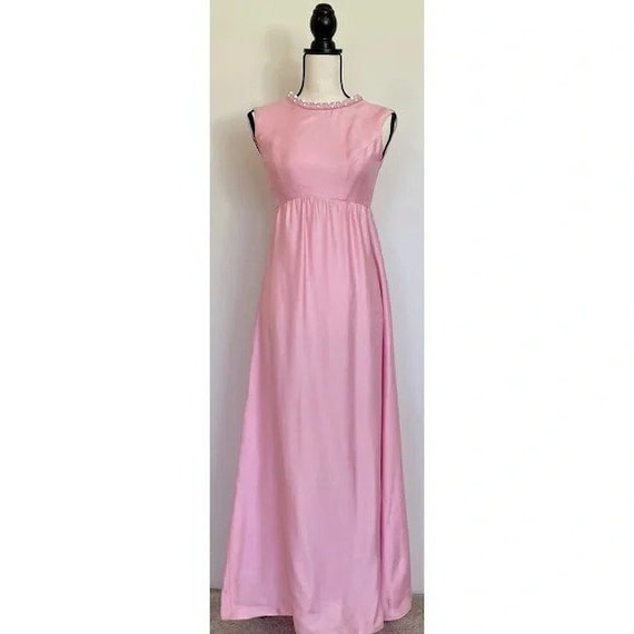 Vintage 1960s | Beaded Maxi Prom Wedding Guest Dr… - image 1