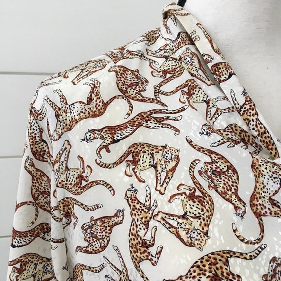 Vintage 1990s | Novelty Leopard Blouse - image 4