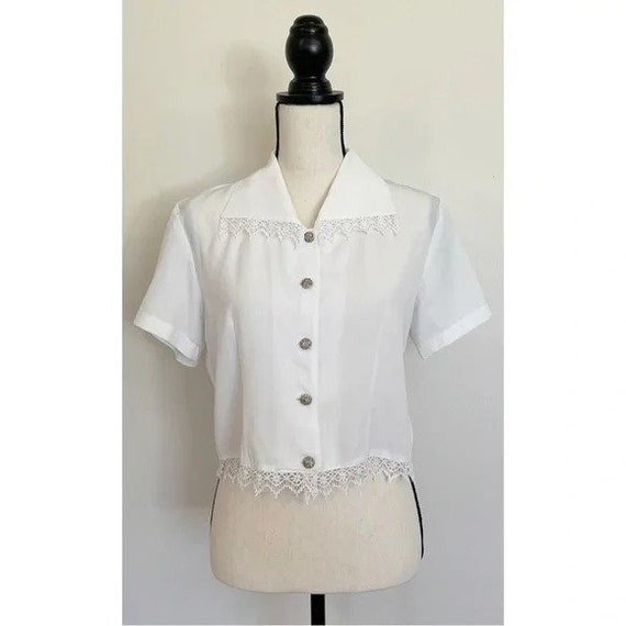 Vintage 1990s | Cropped Button Down Shirt - image 1