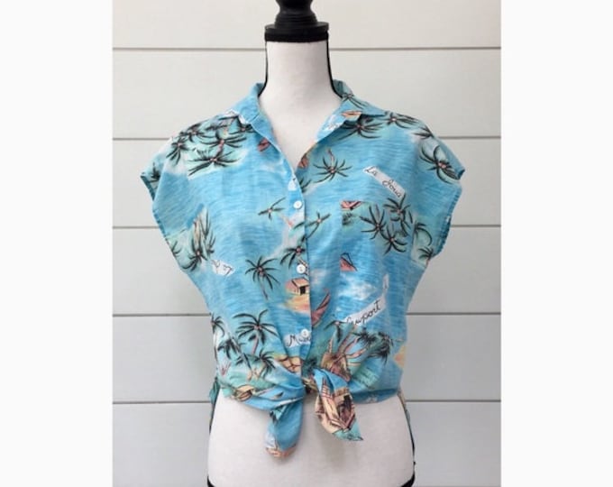 Vintage 1980s | Vacation Print Button Up Shirt