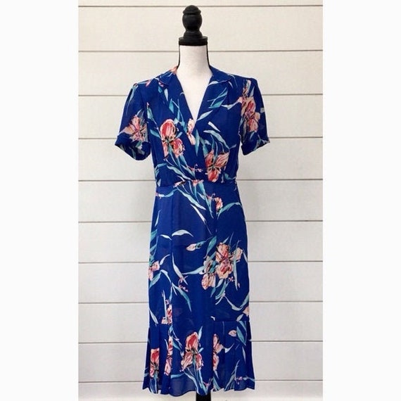 Vintage 1980s | Sheer Floral Midi Dress