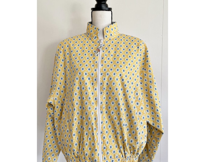 Vintage 90s | Vera Bradley Reversible Bomber Jacket In Retired Elizabeth Pattern