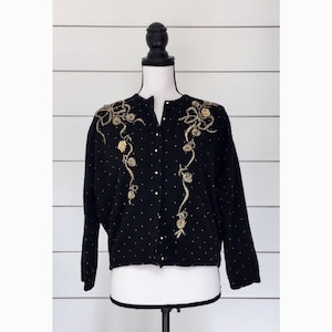 Vintage anni '50 / Angora Cardigan con perline