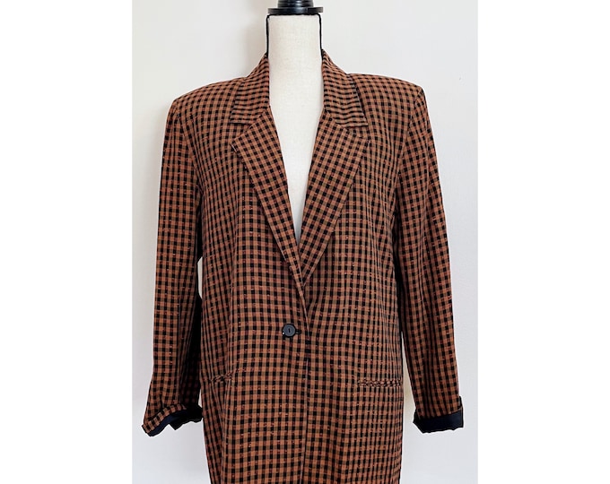 Vintage 1980s | Buffalo Plaid Oversized Blazer