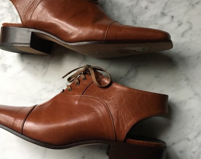 Vintage 1980s | Cut Out Leather Booties