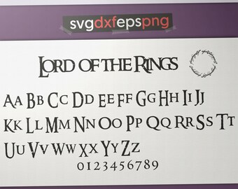 Lord of the rings Font download Calligraphy font Monogram font svg Script font svg Gollum Aragorn Gandalf svg png jpg Monogram font