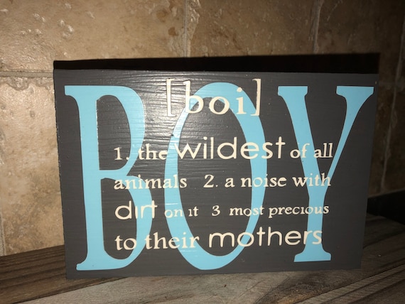Boy Definition Sign Baby Shower Gift Baby Boy Quote Etsy
