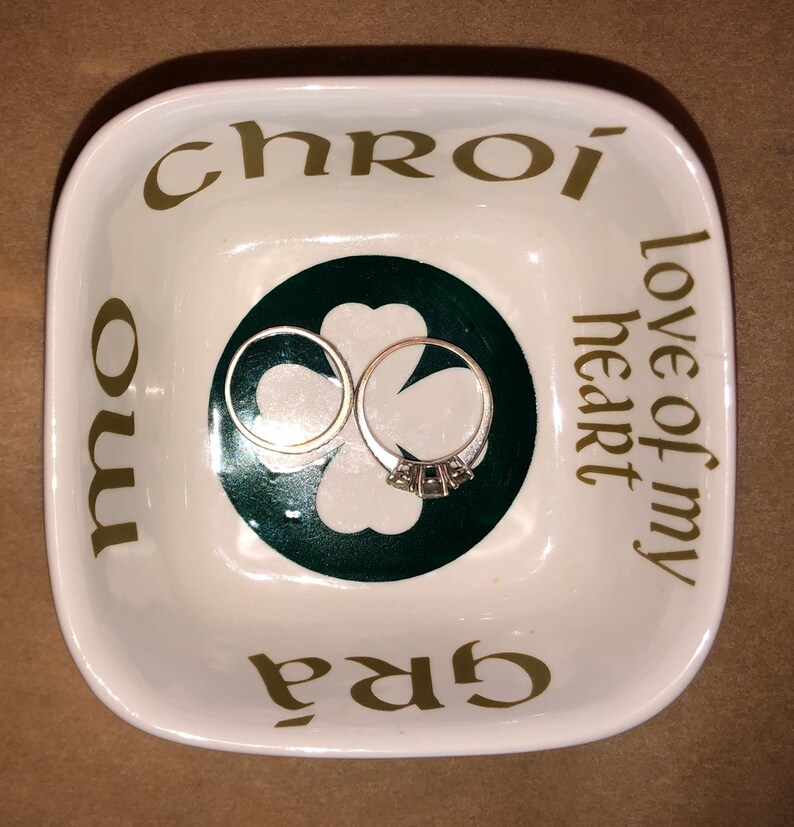 Gra Mo Chroi irish gaelic quote love of my heart ring dish Etsy