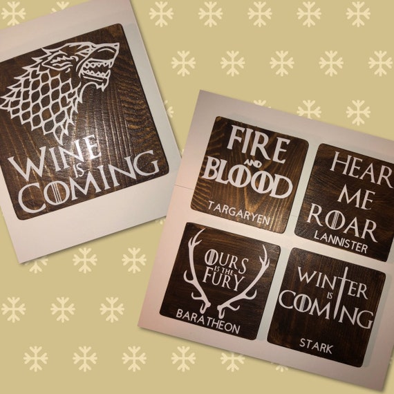 Game Of Thrones Coasters Different Styles And Color Options Etsy