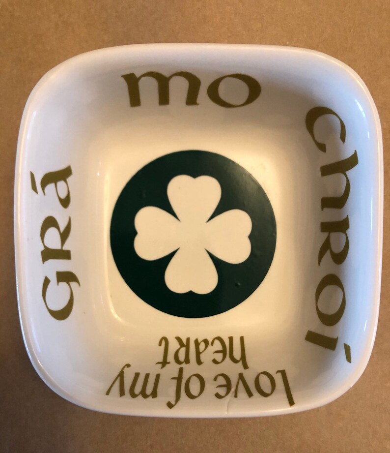 Gra Mo Chroi irish gaelic quote love of my heart ring dish Etsy