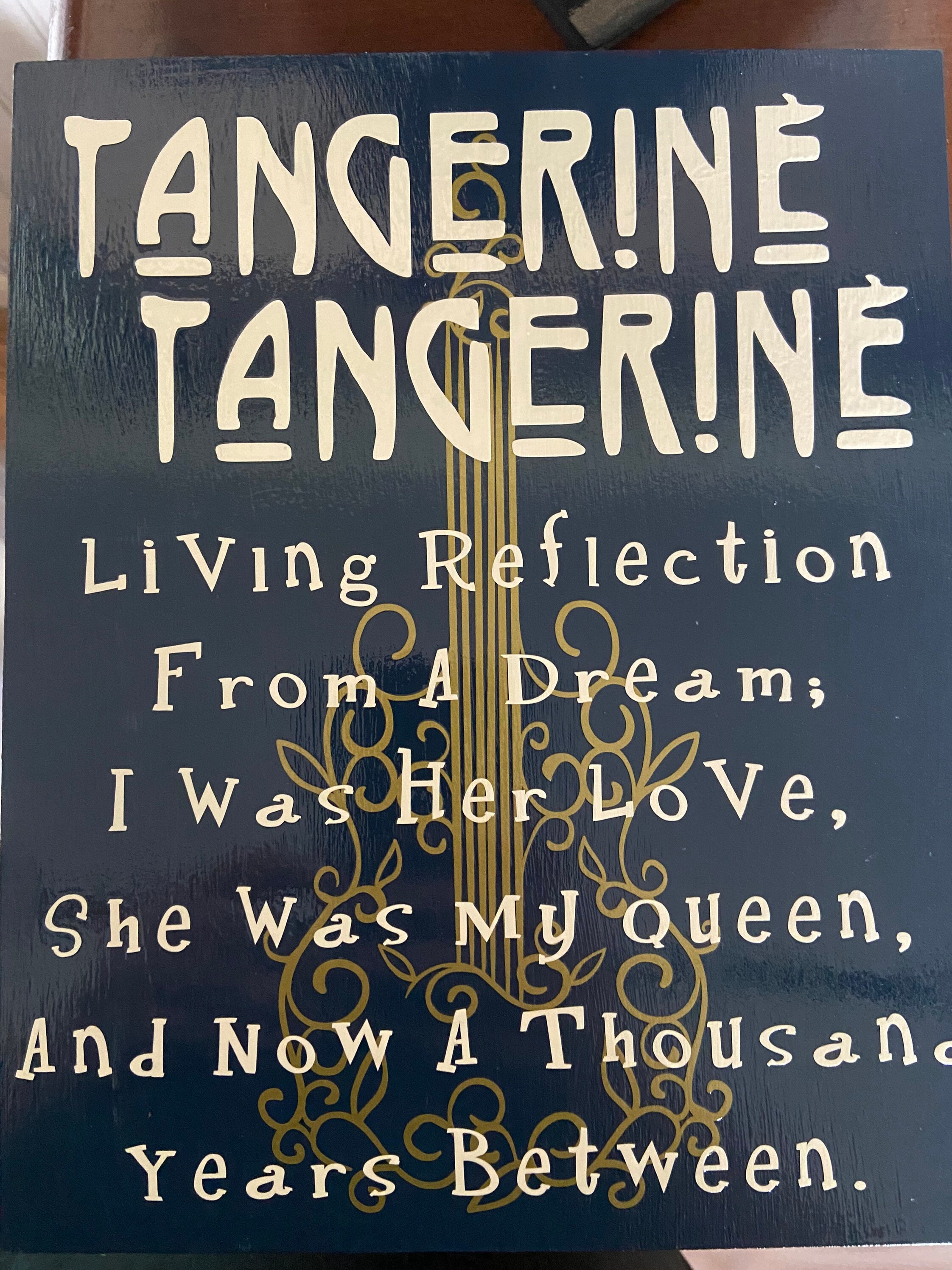 Led Zeppelin Tangerine song Lyrics sign and wall decor Etsy