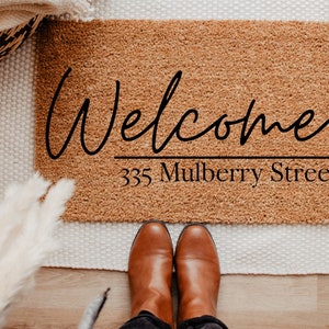 Welcome Address Door Mat | Personalized Doormat | Top Seller | Custom Doormat | Welcome Doormat | Front Door Mat | Monogram | Family Name |