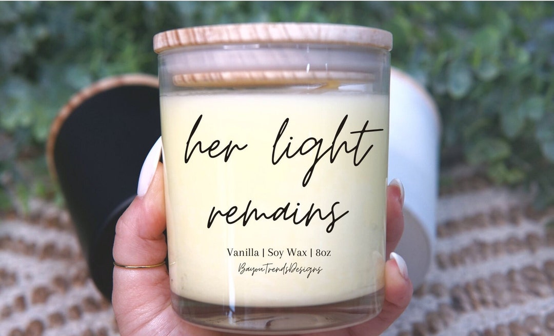 Sympathy Candle Gift Celebration of Life Gift Her Light Etsy