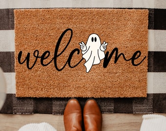 Halloween Doormat, Ghost Welcome Mat, Halloween Decor Outdoor, Boo Doormat, Halloween Decor, Funny Door Mats, Funny Halloween Doormat