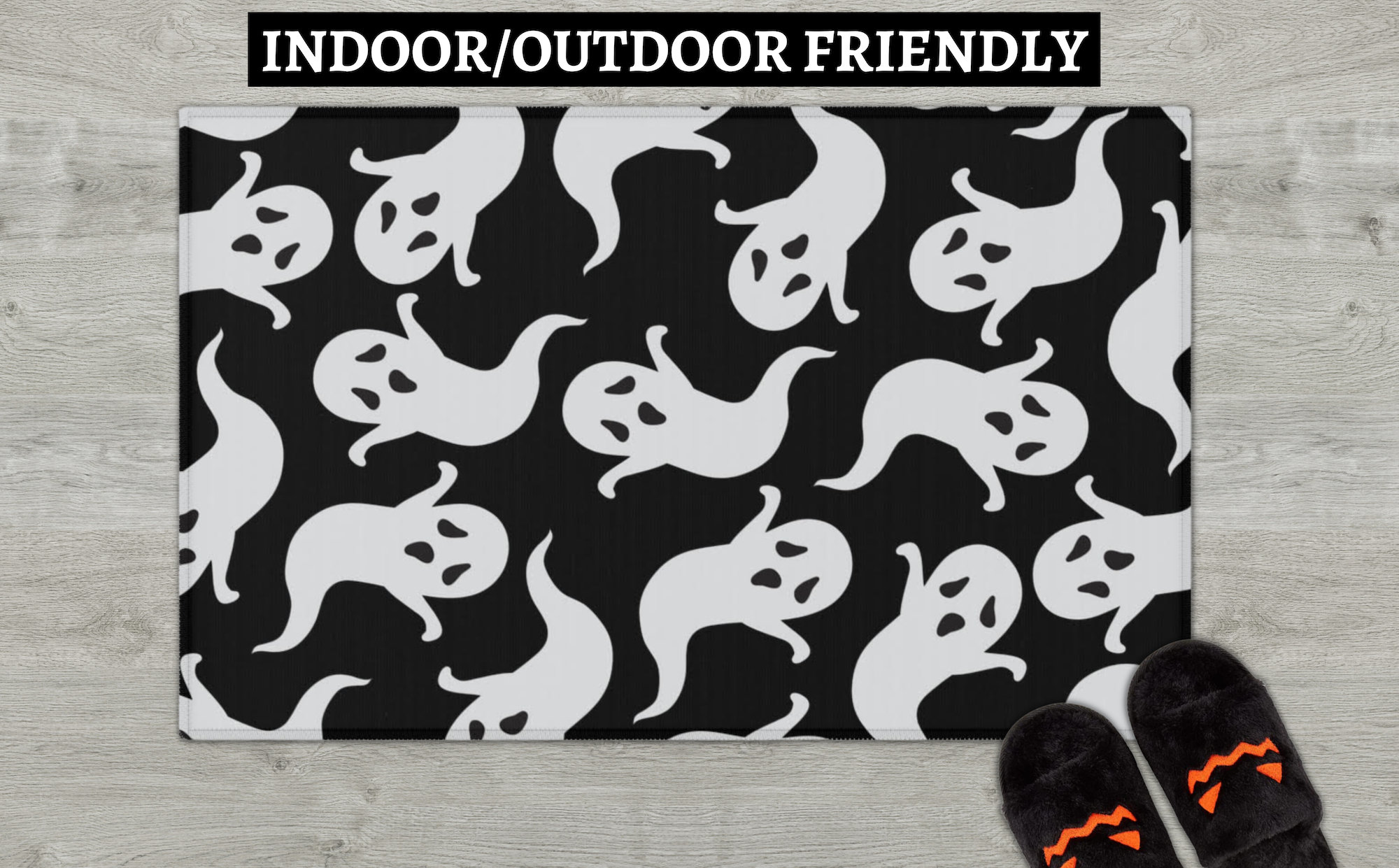 Halloween Ghost Rug Tik Tok Viral Black and White Rug Etsy