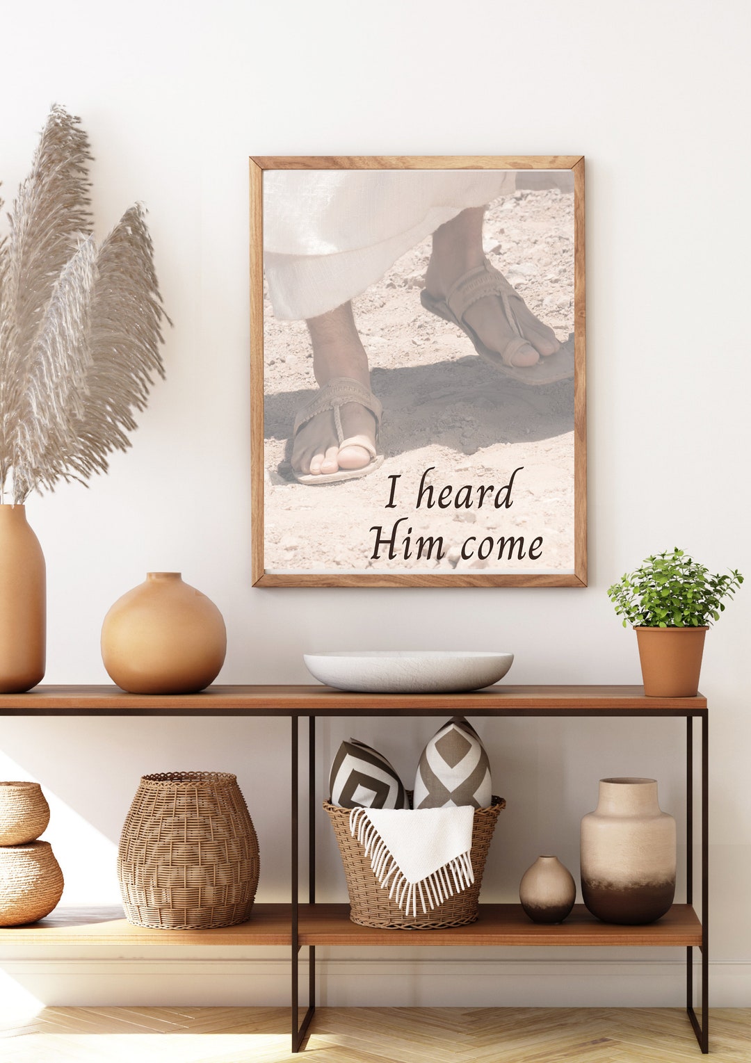 I Heard Him Come Scripture Print, Christian Feet Robe Art (digital ...