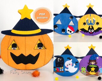 Toddler Holiday Shopping Felt Game Halloween Pumpkin Quiet Book Page ThePinkPenguinShop Quiet Books Travel Activity Educational