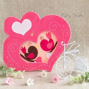 Valentine Heart Soft Book Felt Sewing Pattern: Love Birds DIY (PDF Pattern)