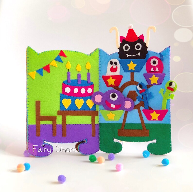 Halloween Felt Quiet Book Handsewing Pattern, PDF DIY Monster Party