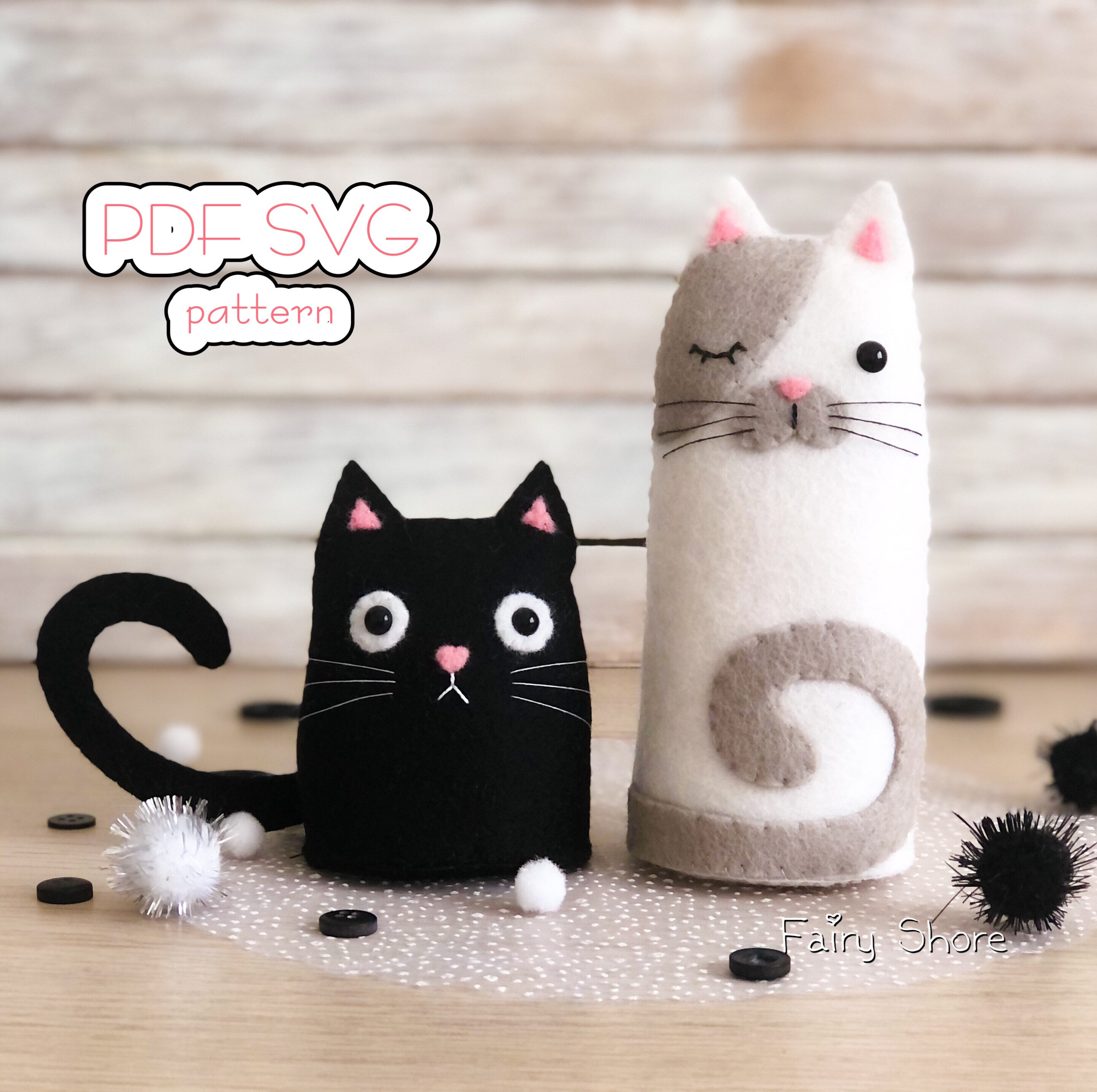 Felt Sewing Animal Kit, Cat, 4 x 10.25 x 1, 1 Kit - PACAC5704