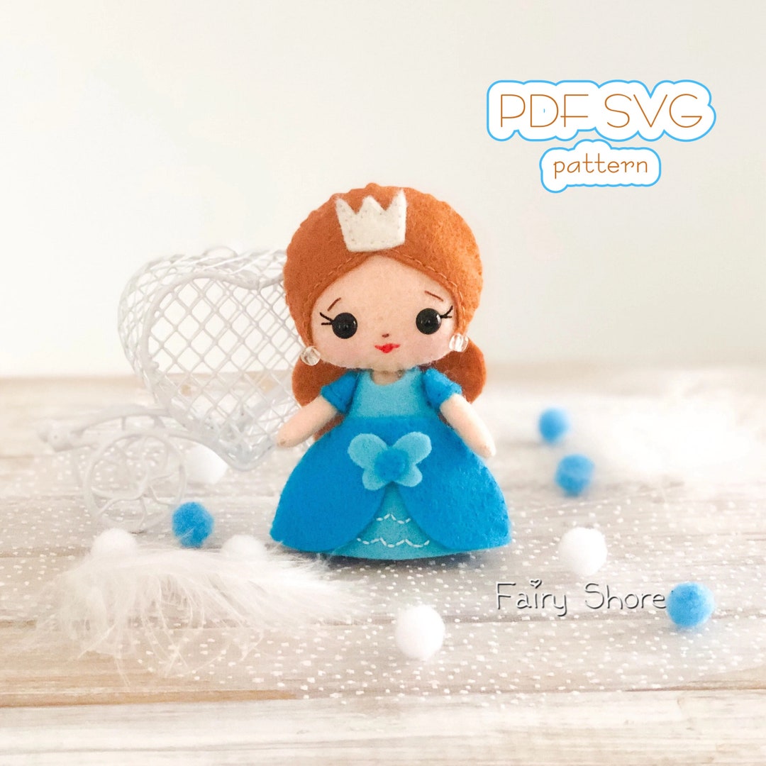 Felt Princess Doll Sewing Pattern: DIY Toy, Baby Mobile (PDF & SVG) - Etsy