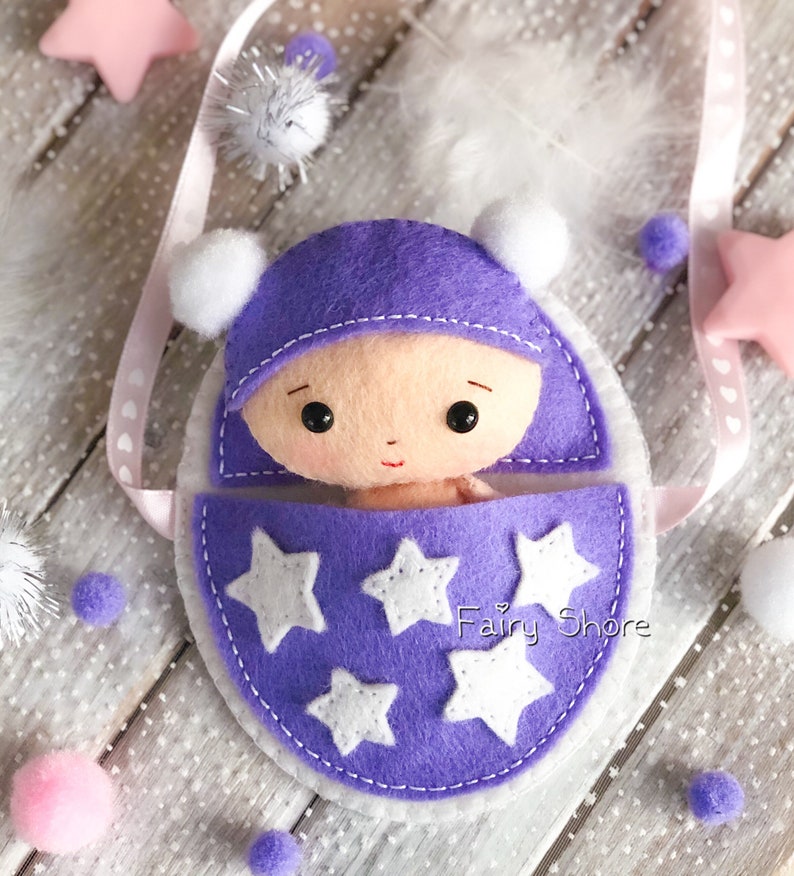 Pocket Baby Felt Doll Hand Sewing Pattern, PDF SVG Toy, DIY Baby Felt