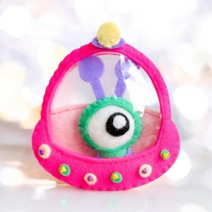 Felt Alien & Spaceship Sewing Pattern: DIY Kids Space Decor (PDF SVG)