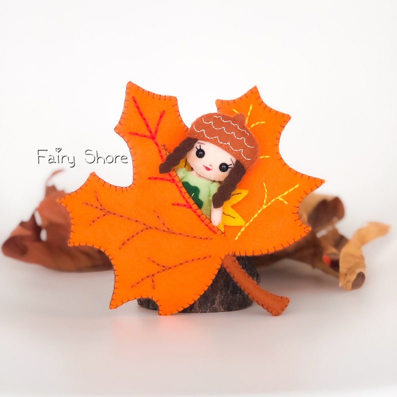Autumn Maple Leaf Fairy Felt Hand Sewing Pattern PDF & SVG DIY Fall