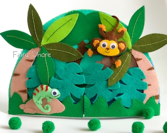 Rainforest Jungle Animals Felt Pattern: DIY Sewing Craft (PDF Pattern)