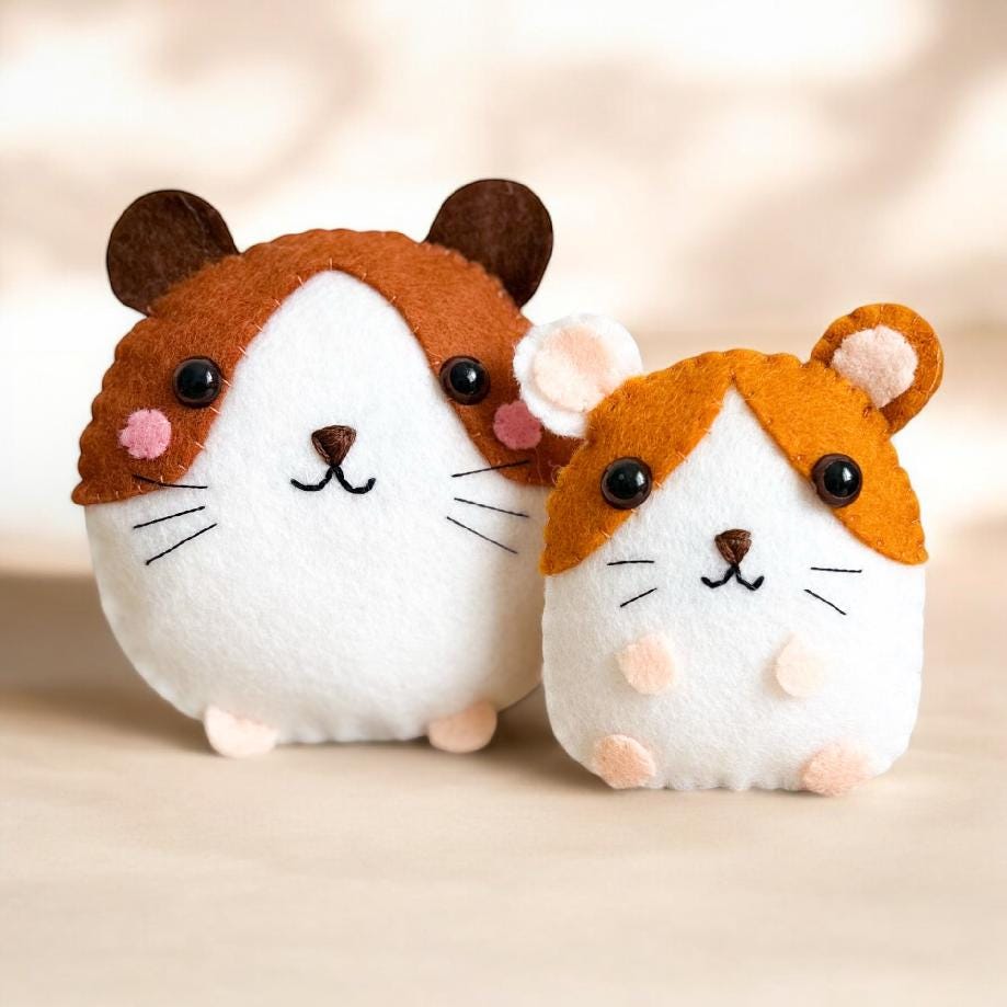 キンクマハムスターぬいぐるみ作り方 ハムスター フェルト 手作り 