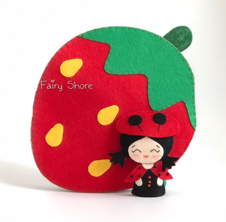 Strawberry Dollhouse Quiet Book Sewing Pattern PDF & SVG DIY Felt