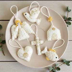 Religiöse Filz Weihnachtskugel DIY Schnittmuster (PDF, SVG)
