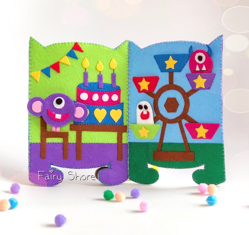 Halloween Felt Quiet Book Handsewing Pattern, PDF DIY Monster Party