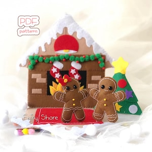 Felt Gingerbread House Quiet Book & Dolls - DIY Sewing Pattern (PDF)