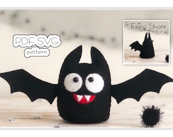 Halloween Filz Fledermaus Schnittmuster: DIY Spielzeug & Dekor (PDF SVG)