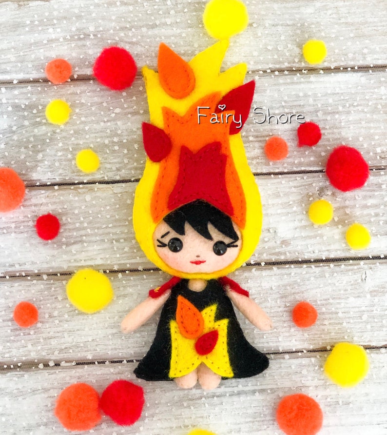 Four elements dolls felt pattern fire and earth felt toy air PDF /& SVG felt sewing pattern for cricut Easy pattern water