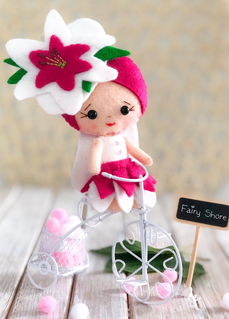 Download PDF SVG felt pattern flower dolls Tulip Lily Daisy Rose | Etsy
