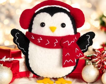 Felt Penguin Ornament Sewing Pattern: DIY Christmas Decor (PDF & SVG)