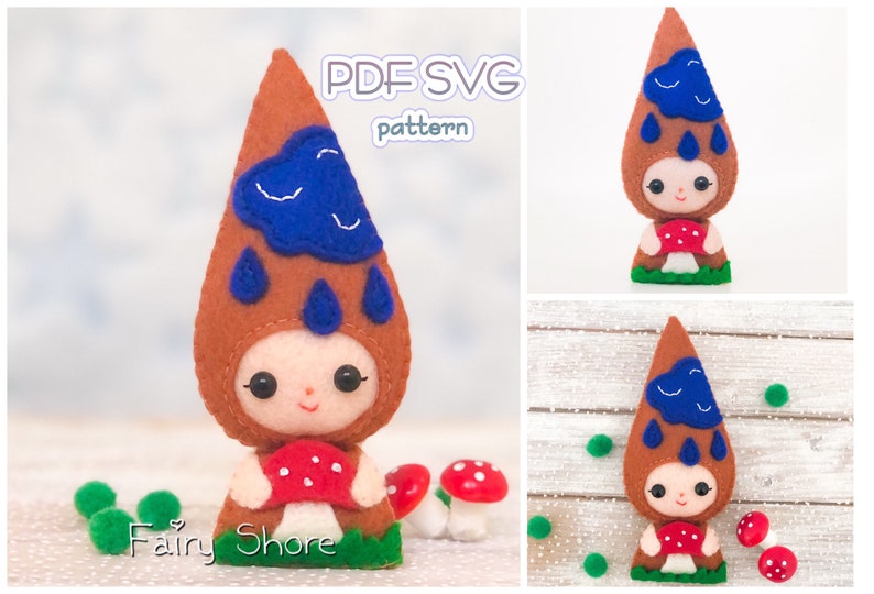 Cute Autumn Gnome PDF SVG Felt Pattern. Easy Sewing Pattern Etsy